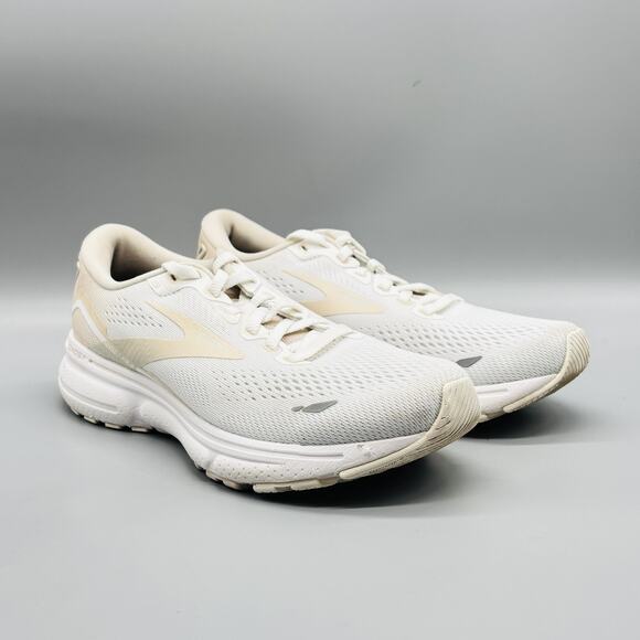 Brooks Shoes Womens 7.5 White Cream Ghost 15 Low Top Running Athletic Sneakers - Picture 2 of 12